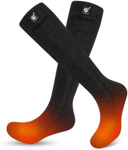 SNOW DEER Heated Socks for Men Women, 7.4V Rechargeable Battery Electric Ski Foot Warmer for Hunting Fishing Camping Hiking Skiing(Black,M