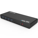 WAVLINK USB C Laptop Docking Station,Single 5K/ Dual 4K @60Hz Video Outputs Dual Monitor for USB C USB A Windows,(2 HDMI & 2 DP, Gigabit Ethernet, 6 USB 3.0,) DL6950-PD Function Not Supported -Black