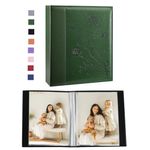 Artmag Small Photo Album 4x6 Photos, 2 Packs Leather Cover Mini Photo Book, Each Album with 26-Clear Page Holds 52 Pictures, Artwork or Postcards Storage (Dark Green)