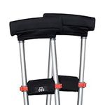 MDUB Crutch Pads Underarm Crutch Pad and Hand Grip Covers MDUB Medical Comfortable Padding Washable Breathable Moisture Wicking Anti-Bacterial Orthopedic Products Accessories (Black)