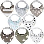 KeaBabies 8-Pack Bandana Bibs for B