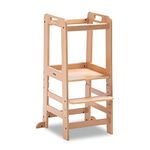 hauck Learn N Explore, Natural - Montessori Learning Tower for Children 1+ Years up to 40 kg, FSC® Certified Beechwood Adjustable Nursery Standing Tower for Kitchen Counter Sink Bathroom