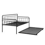 DHP Wallace Metal Daybed with Trundle, Twin, Black