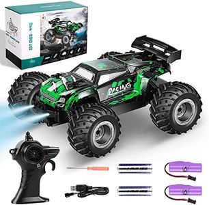 Remote Control Car, Monster Truck Monster Jam with LED Headlight, 1:18 Scale All Terrain, 2WD 2.4 GHz Off Road High Speed 20 Km/h RC Cars for Boys and Girls