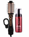 Urban yog Makemeebold 3-In-1 Hot Air Brush & Mystic Volume Hair Styling Foam(150Ml),Hair Dryer,Straightener,Volumizer|1200 Watts Blow Dryer Brush|Volumizing Foam For Fine Hair,Paraben-Free,Black