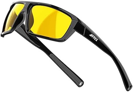 ATTCL Night Driving Glasses for Men: Anti Glare Wrap-Around Sports Sunglasses Lightweight TR90 Night Vision Glasses for Driving Fishing Cycling