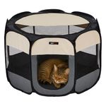 amazon basics, Foldable Soft Pet Playpen Indoor Pet Fence Enclosure with Mesh Window, Lightweight and Durable for Travel, Small | 70cm x 70cm x 45cm