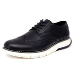 Nautica Men's Wingtip Oxford Lace-Up Sneakers for Dress and Walking - Stylish and Comfortable Choice for Oxford Business Casual and Everyday Comfort-Westgrain-Black-8, Black-westgrain, 6 UK