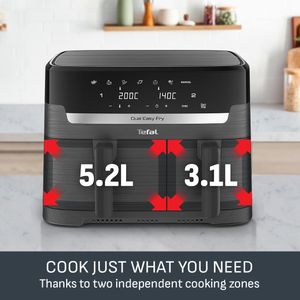 Tefal Easy Fry Dual Zone Digital Air Fryer, 8.3L, 2 Drawers – Non-Stick, 8-in-1, Coal Grey