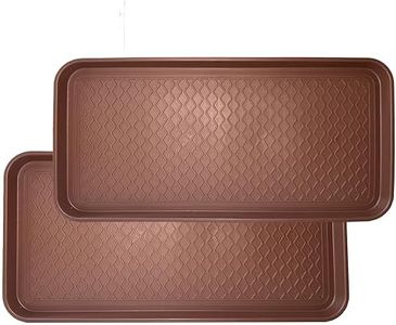 FDGARDEN Large Multifunctional Boot Tray 2 Pack Boot Mat Washable Indoor or Outdoor Tray Mat for Shoes Boots Plants Pots Paint Tins Pet Bowls Car Storage, 30 x 15 x 1.2 Inches (Brown)