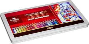 Koh-I-Noor Polycolor Drawing Pencil Set, 72 Assorted Colored Pencils in Tin, 1 Each (FA3827)