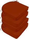 Basic Beyond Patio Chair Cushions for Patio Chairs, 19 x 19 Outdoor Chair Cushions Set of 4 Waterproof Outdoor Seat Cushions for Outdoor Chairs with Handle and Attached Straps, Brick Red