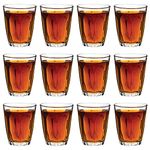 Vikko 3.75 Ounce Shot Glasses, Set of 12 Small Liquor and Spirit Glasses, Durable Tequila Bar Glasses For Alcohol and Espresso Shots, 12 Piece Large Shooter Glass Set