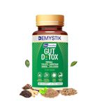 Demystik Gut Detox with Trikatu, Isabgol, Triphala, Avipattikar & Kalajeera Stomach Cleanse, Digestion, Metabolism, Toxin Removal, Acidity & Gas Control (60 Tablets - Pack of 1)