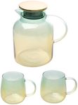 Whole Housewares Glass Teapot Set - Clear Loose Leaf Tea pot (60.8 oz) with Lid and Teacups (13.5 oz each) - Traditional Chinese & Japanese Tea Gift Set for Tea Lovers - Herbal Kettle Tea Pot