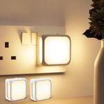 PURSNIC Night Light Plug in Wall [2 Pack], with Dusk to Dawn Photocell Sensor, 3000K Warm White, Brightness Adjustable, 1W LED Night Light for Kids, Bedroom, Hallway, Stairs