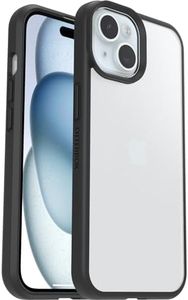 Otterbox Funda para iPhone 15 Sleek,Resistente a Golpes y caídas,Ultra-Fina, Protectora,Testada con los estándares Militares anticaídas, Transparent/Negro, Sin Caja Retail