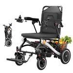 Lightweight Electric Wheelchairs for Adults 14.8 Kg, 20km Long Range, Airport Approved Folding Electric Wheelchair,125 Kg Capacity, Suitable for All Terrains,Ideal for Elderly & Disabled(Silver