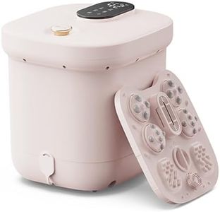 Foot Spa Bath Massager, Motorized Foot Spa with Heat & Timer, 20 Massage Roller, Removable Massage Disc, Gifts for Women Men Mom Dad, Fathers Day, Mothers Day, Apricot (220V, w/AU Adapter)