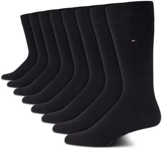 Tommy Hilfiger Men's Dress Socks - Lightweight Comfort Crew Sock (8 pack), Size Shoe Size: 7-12, Black