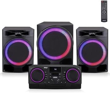 Pyle 4-Piece Mini Hi-Fi Stereo System - Bookshelf Stereo with Bluetooth, USB, FM Radio, and Remote Control, DVD/CD Compatibility, Built-in FM, USB Recording, Perfect for Home Entertainment, 1000W