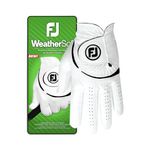 FootJoy WeatherSof Men's Golf Glove, White/Black