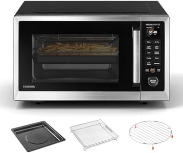 TOSHIBA P05 Combo Countertop Microwave Oven, with 2.4-Inch Color Screen, Origin Inverter Technology, Smart Sensor, Compatible with Alexa, 1100W, Air Fryer, 1.3 Cu.Ft, Silver