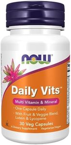 NOW Foods Supplements, Daily Vits™with Fruit & Veggie Blend, Lutein and Lycopene, 30 Veg Capsules