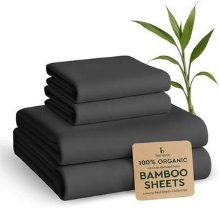 BAMPURE Luxury Viscose derived from Bamboo Bedsheet, King Size 4 Pcs Black