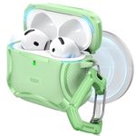 ESR for AirPods 4 Case (HaloLock), Compatible with AirPods 4th Generation Case (2024), Compatible with MagSafe, Powerful Drop Protection, Magnetic Lid, Cyber Series, Light Green