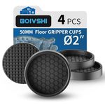 Ø 50mm Furniture Gripper，Non Slip Pads， Sofa Feet Pads，Thick Rubber Furniture Coaster，Heavy Duty Cushions，Prevent Scratches & Damage Hardwood Floor Bed，Chair Protectors, 4 Pcs Round Black