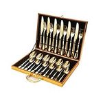 24 Pieces Gold Cutlery Set Stainles