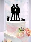 TiTaicor Gay Wedding Topper With Cats,Cat Gay Cake Topper,Wedding Cake Topper For Two Grooms,Mr and Mr Topper 2 Cats,Two Man Cat Party Supplies for Birthday,Bride,Marry,Wedding,Retirement.