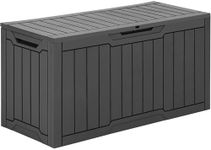 YITAHOME 80 Gallon Outdoor Storage Box, Large Water Resistant Resin Deck Box, Indoor Outdoor Lockable Storage Container for Patio, Garden, Cushions, Tools, Equipment (Dark Gray)