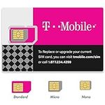 (2 Pack) Authentic Official T-Mobile SIM Card Micro/Nano/Standard GSM 4G/3G/2G LTE Prepaid/Postpaid Starter Kit Unactivated Talk Text Data & Hotspot