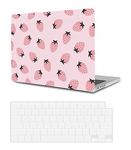 Laptop Shell Cover Compatible with Old Version MacBook Air 13 Inch Case Models A1466 A1369 Release 2017-2010, Lightweight Plastic Case Hardshell with Keyboard Protector, Strawberry