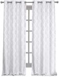 Royal Hotel Paisley Jacquard Off White, Top Grommet Blackout Window Curtain Panels, Pair/Set of 2 Panels, 38x108 inches Each