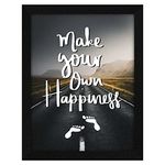 ArtX Paper Motivational Quote Make Your Own Happiness Wall Frame Art Painting, Multicolor, Motivational, 10 X 13 Inches, Set of 1