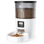 IMIPAW Automatic Cat Feeders, 3L Timed Cat Dry Food Dispenser with Anti-Clogging Design, Dual Power Supply, Auto Pet Feeder for Cats and Dogs, 1-6 Meals Per Day, with Desiccant Bag