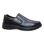 Mens Walking Driving Wide Fit Slip On Casual Comfort New Lightweight Shoes Black-Slip On 10