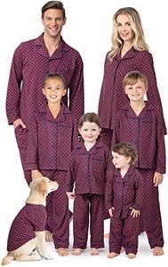 PajamaGram Matching Pajamas for Family - Button-Front PJs, Red, Kids, 12