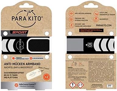 PARA'KITO Mosquito Insect & Bug Repellent Wristband - Waterproof, Outdoor Pest Repeller Bracelet w/Natural Essential Oils - Sport Edition (Black)