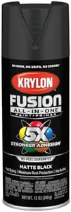 12 oz Krylon K02754007 Black Fusion All-In-One Paint & Primer Spray Paint, Matte