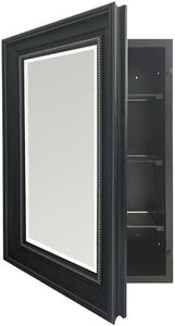 HESONTH 16"x26" Medicine Cabinet with Mirror Retro Bathroom Medicine Cabinet Organizer with Shelves Farmhouse Wall Mounted Hanging Rectangular Bathroom Mirror Cabinet Recess or Surface Mount