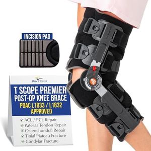 Breg T Scope Premier Post Op Knee Brace with Adjustable ROM Hinge L1833