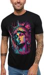 INTO THE AM Liberty Men's Tee - Nature Themed Graphic T-Shirts (Black, 3X-Large)