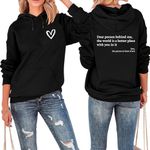 FCYOSO Dear Person Behind Me Hoodie for Men and Women Personalized Sweatshirt with Words on Back Casual Long Sleeve Tops Black M