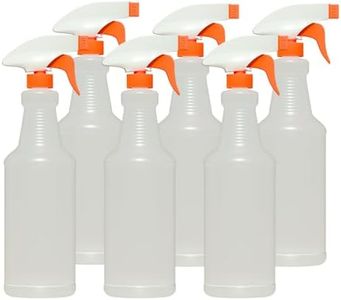 MOEHAIR spray bottles for cleaning solutions 32 Oz | Empty Heavy duty water spray bottle | Plastic | Adjustable Nozzle | Mist & Stream Sprayers for kitchen, plant, salon, chemical spray | Pack of 6