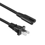 UL Certification,5Feet/1.5M Charger Power Cable 2 Prong for Microsoft Surface Go/Laptop/Book,Surface pro 1/2/3/4/5/6/7/X,HP Envy,Canon Pixma/Workforce/Expression Premium/Artisan Printer