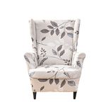 CRFATOP Printed Wingback Chair Slipcovers 2 Piece Stretch Wingback Chair Cover Polyester Fabric Wing Armchair Covers with Elastic Bottom for Living Room Bedroom Wingback Chair,A05